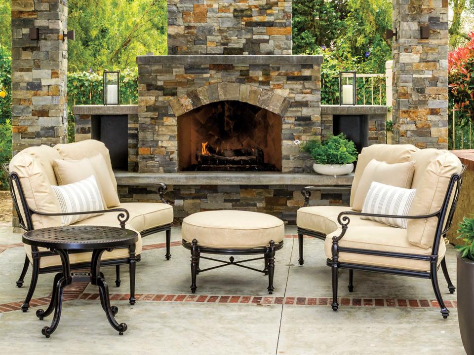 Grand Terrace Cast Aluminum Cushion Patio Lounge Set