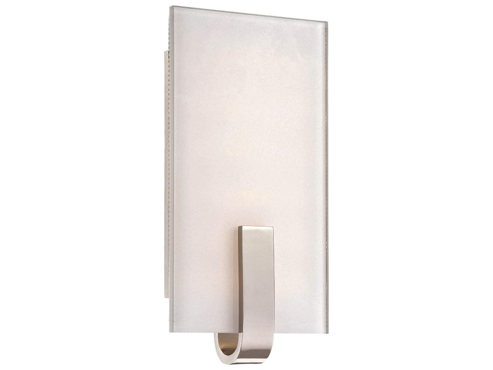 1-Light Polished Nickel Glass LED Wall Sconce