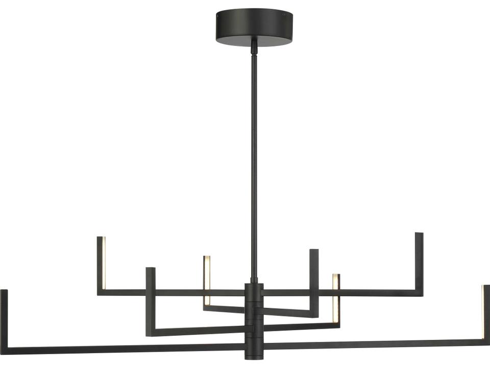 Articular 8-Light Coal Black Chandelier