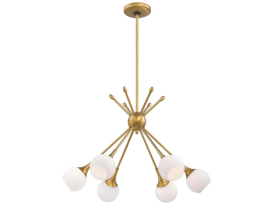 Pontil 6 Light Chandelier Honey Gold