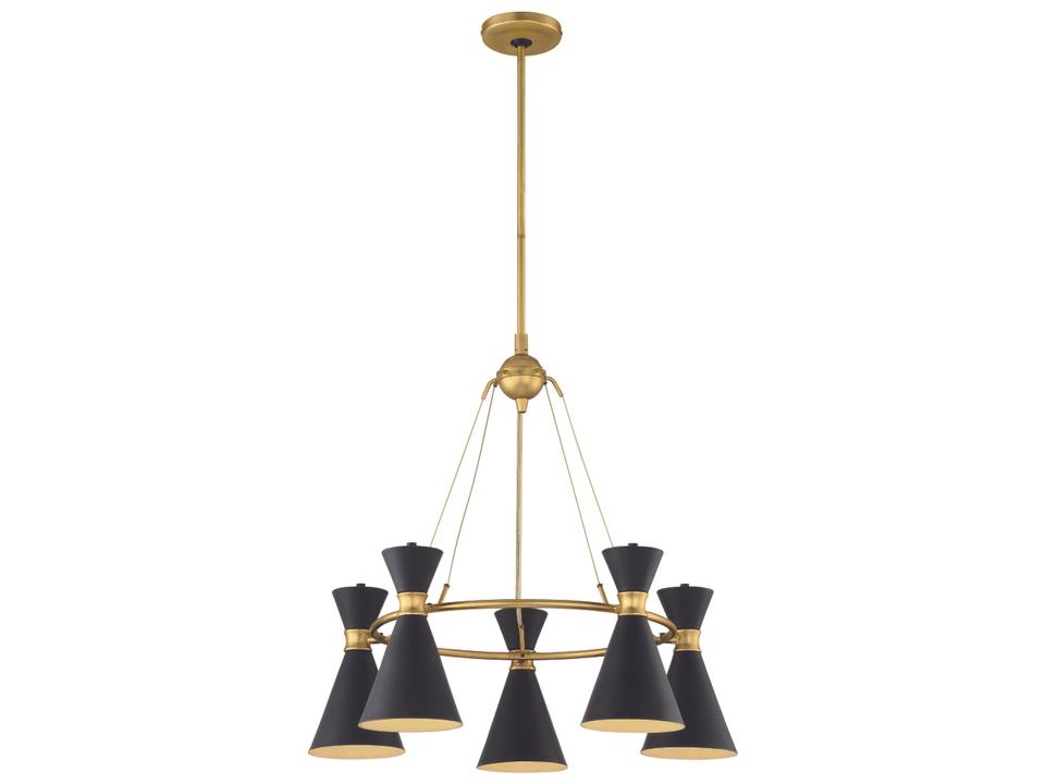Conic 5 Light Chandelier Honey Gold