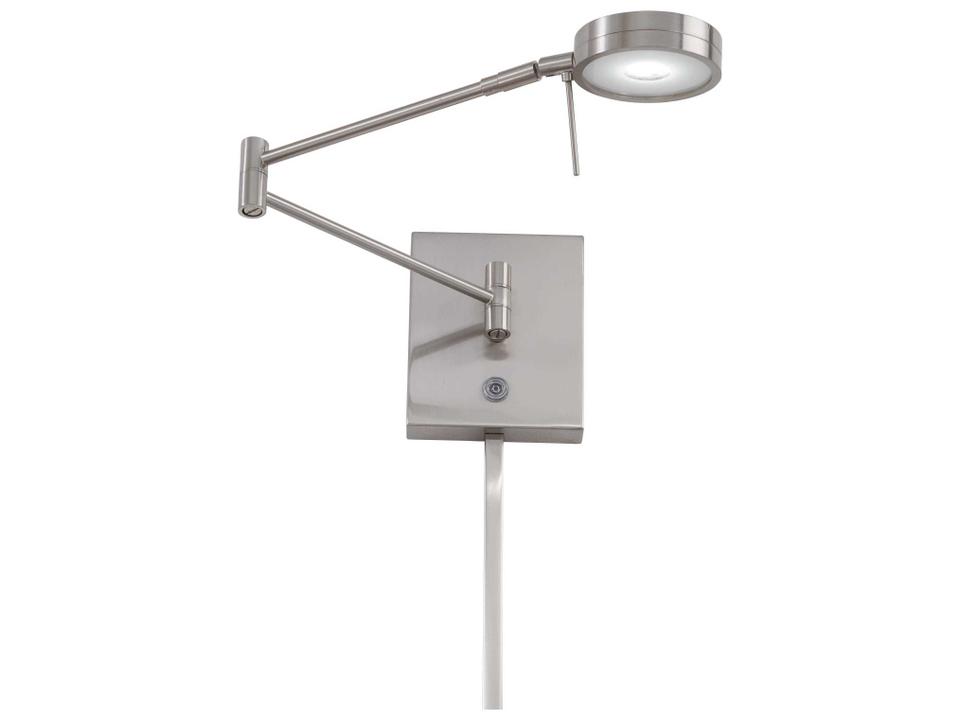 George's Reading Room LED Swing Arm Wall Lamp Brushed Nickel