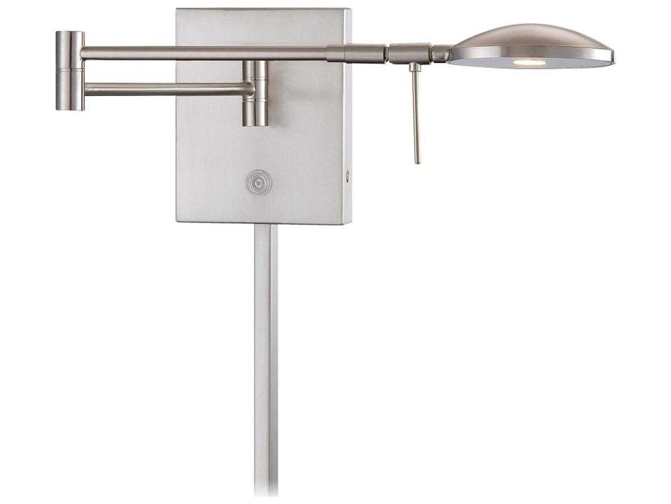 George's Reading Room LED Swing Arm Wall Sconce in Brushed Nickel