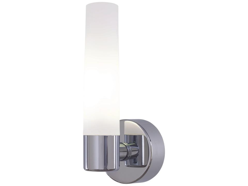 Saber 1-Light Chrome White Glass Wall Sconce