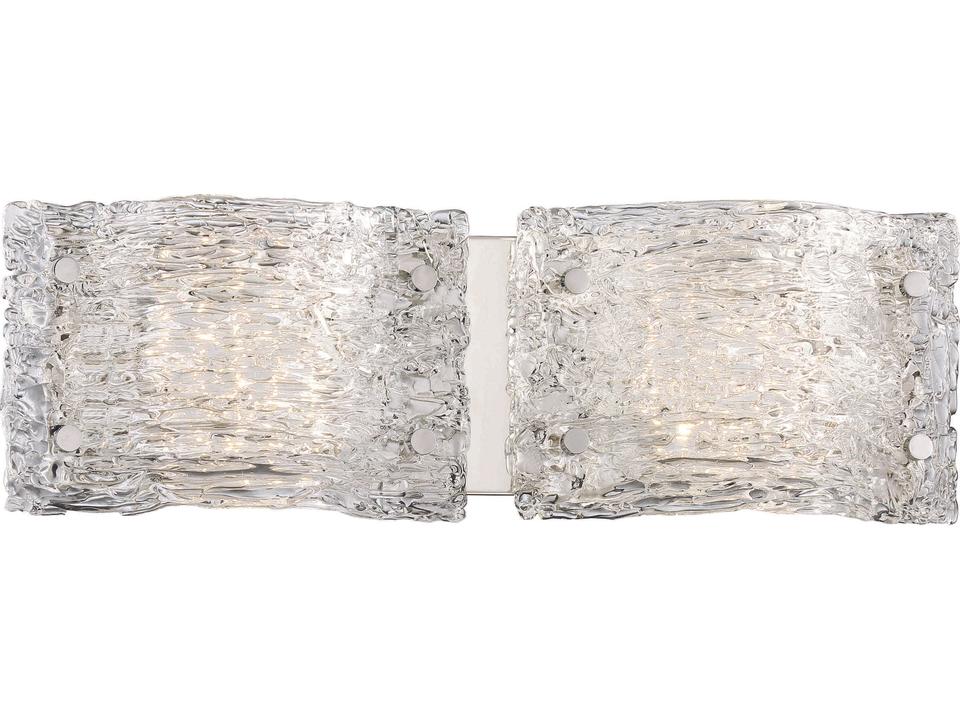 Forest Ice 2-Light Chrome Glass LED Vanity Light