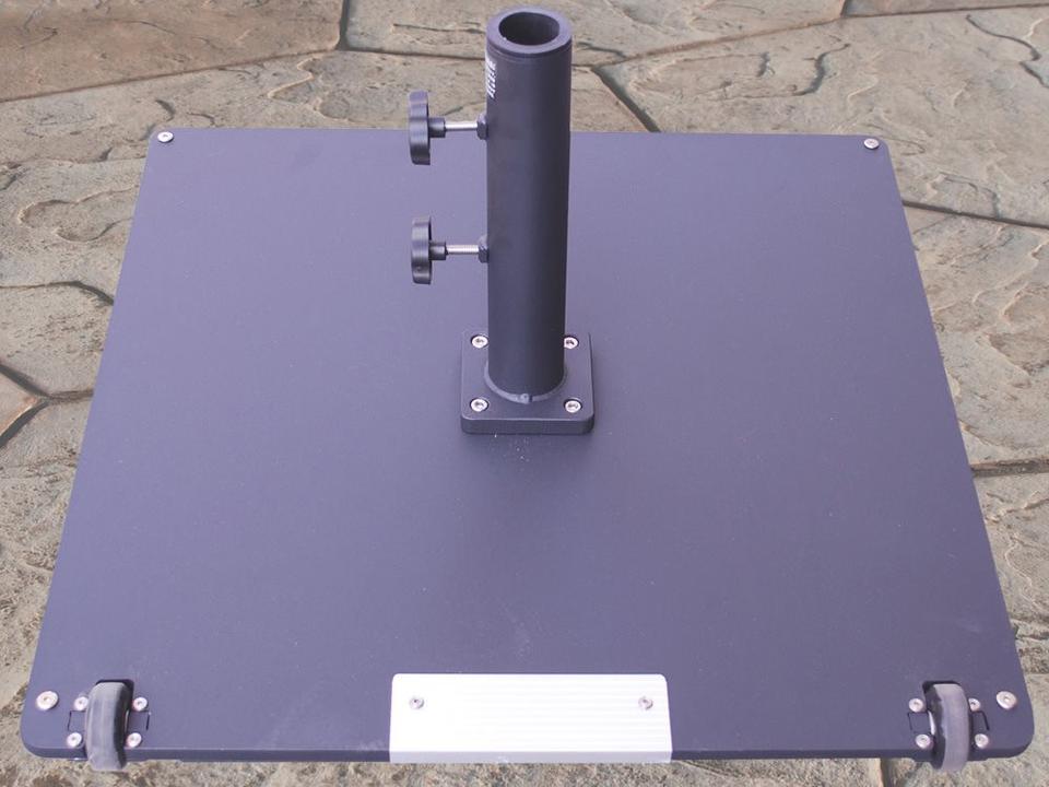 Steel 26 Inch Square Umbrella Plate Base with Wheels
