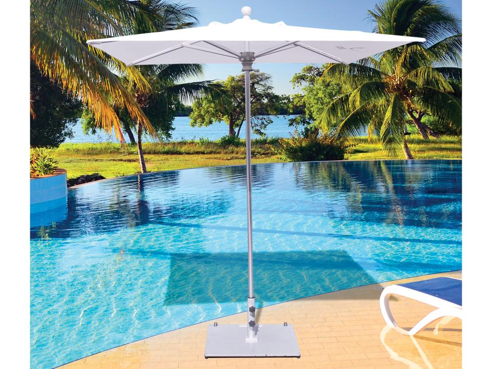 762 Series 6x6 Foot Square Manual Lift Aluminum Market Umbrella