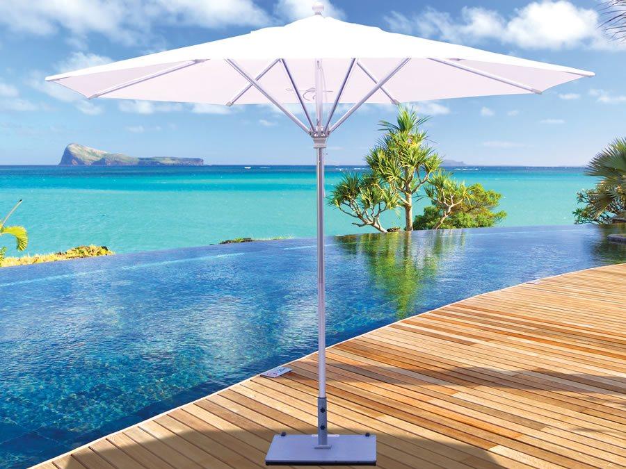 11 Foot Octagon Silver Pulley Lift Commercial Market Umbrella
