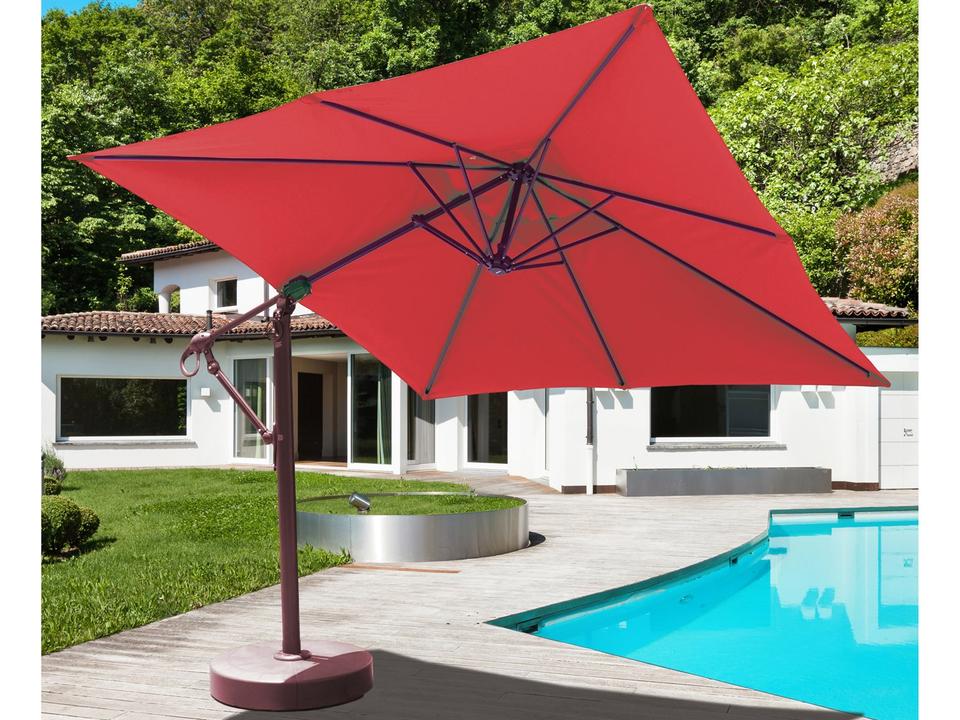 897 10x10 Foot Square Cantilever Umbrella with Easy Lift and Tilt