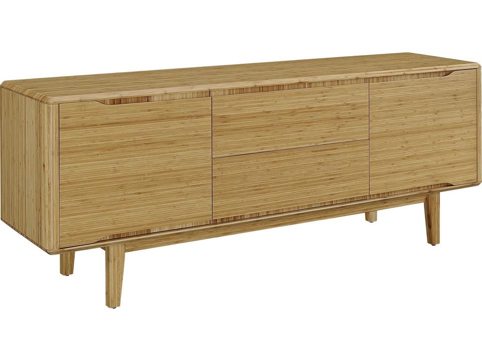 Currant Mid-Century Modern Bamboo Sideboard in Caramelized Finish