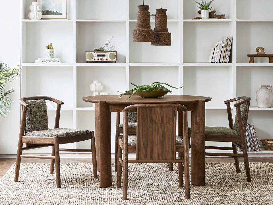 Bancroft Walnut Wood Dining Room Set