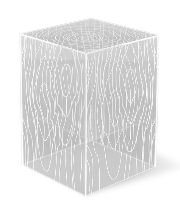 Timber Square Glass Clear Acrylic End Table