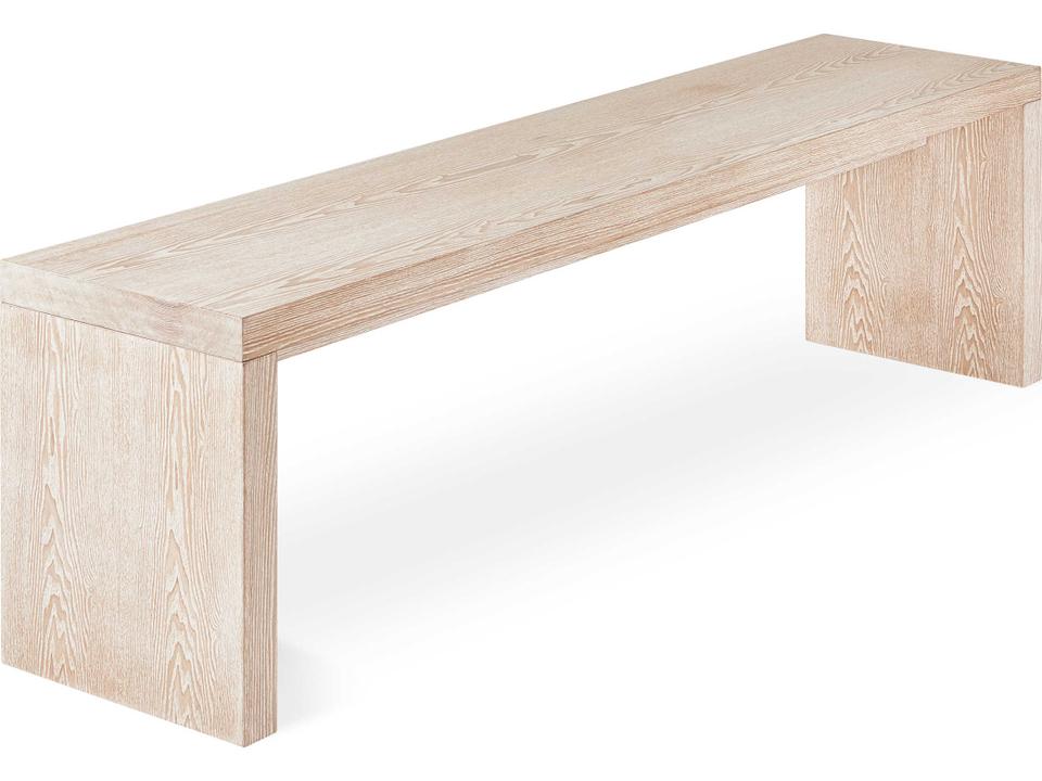 Plank Accent Bench in White Wash Ash