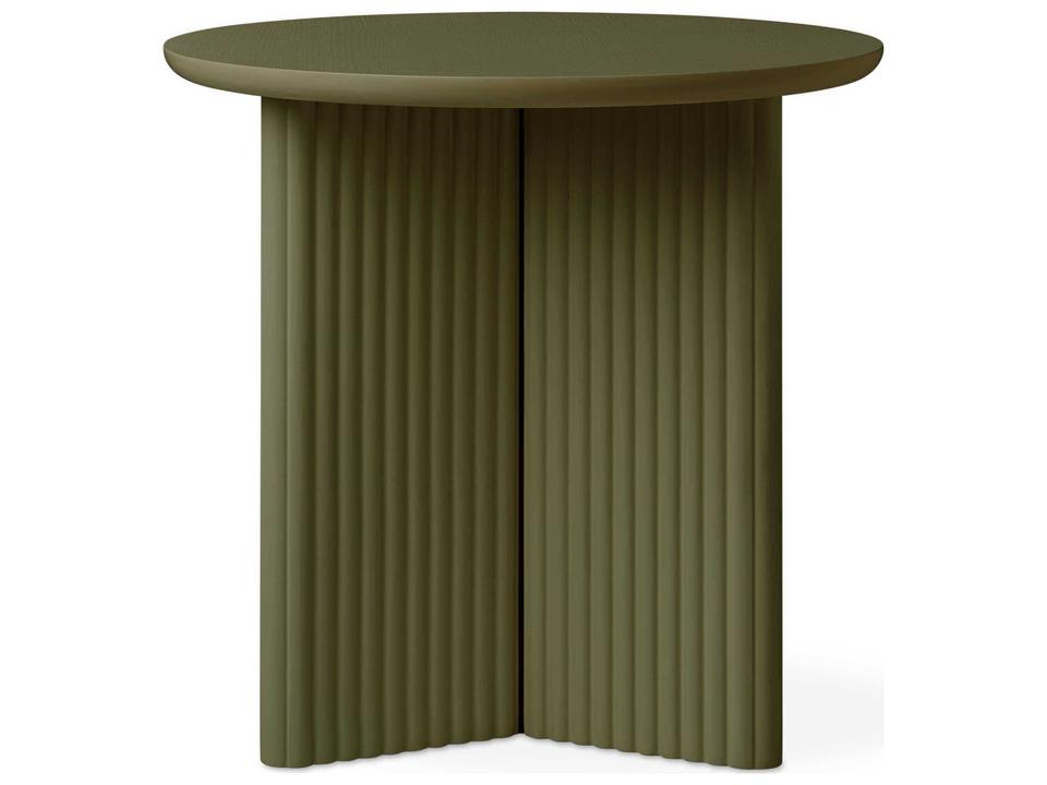 Odeon Round End Table in Olive