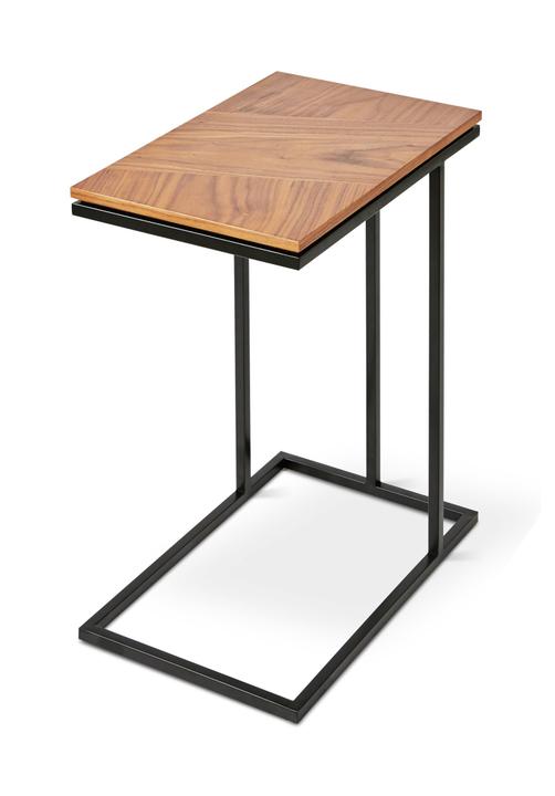 Tobias Rectangular Wood Walnut Black End Table