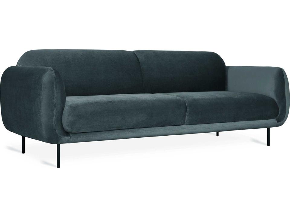 Nord 3-Seat Casella Slate Blue Fabric Sofa