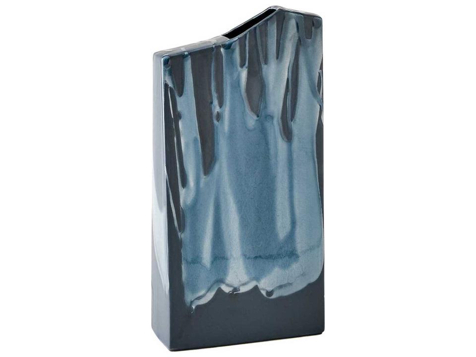 Column Splash Reactive Blue Ceramic Table Vase