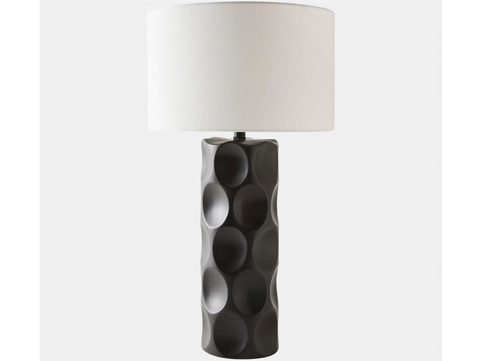 Scooped Glazed Plated Black Buffet Lamp