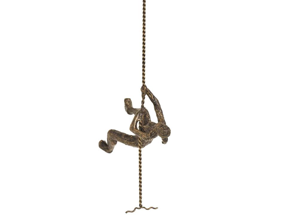 Climbing Woman Wall Sculpture in Bronze Finish