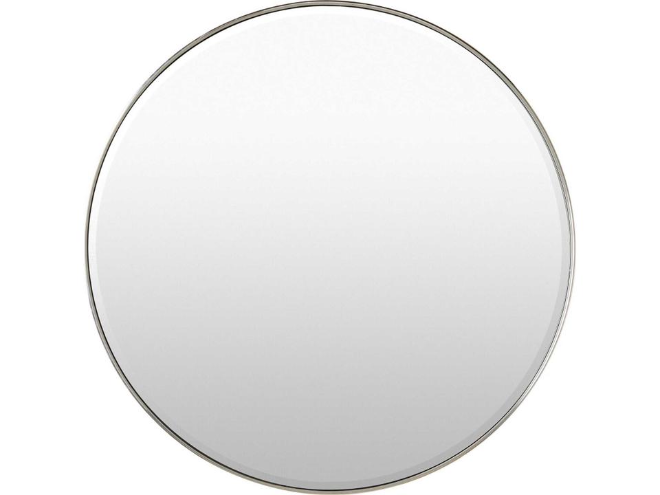 Vivid Round Wall Mirror with Polished Nickel Frame
