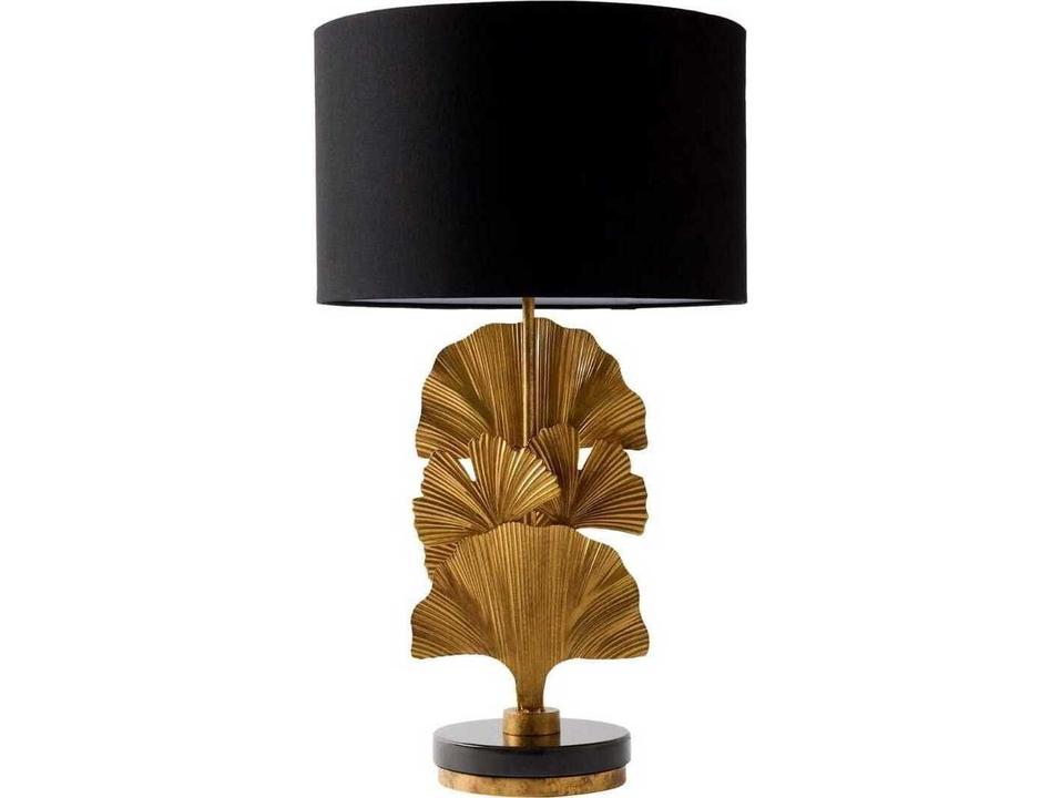 Ginkgo Leaf Antiqued Natural Plated Brass Buffet Lamp