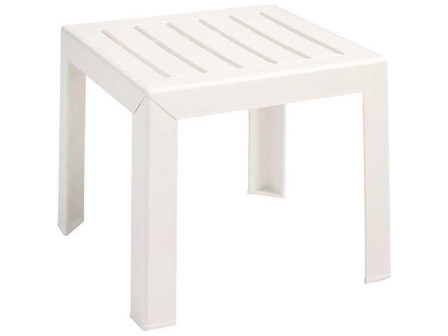 Bahia Square Resin Outdoor Low Table in White