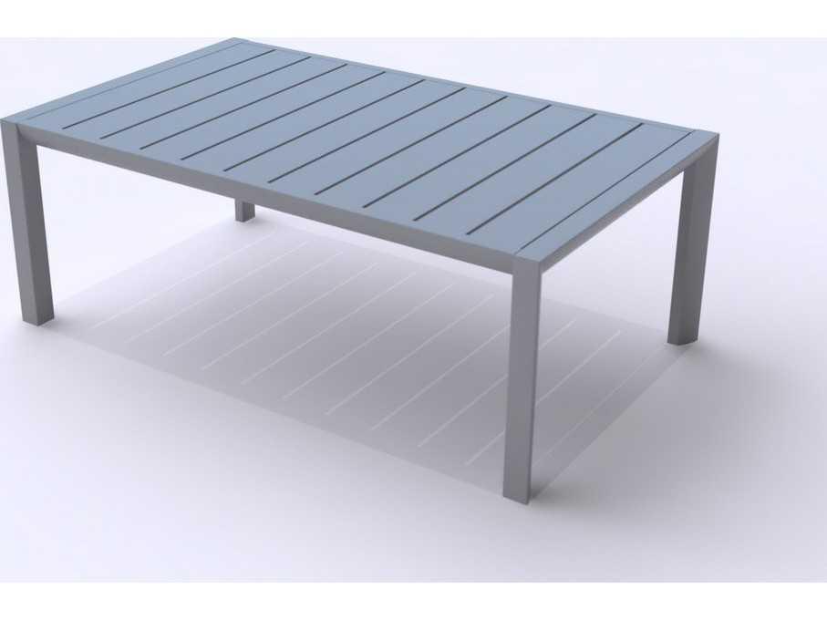 Sunset Rectangular Aluminum Coffee Table in Platinum Gray