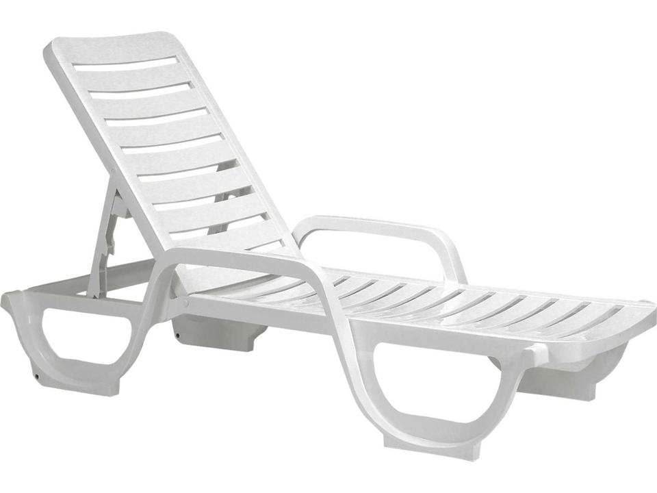 Bahia Resin White Adjustable Outdoor Patio Chaise Lounge
