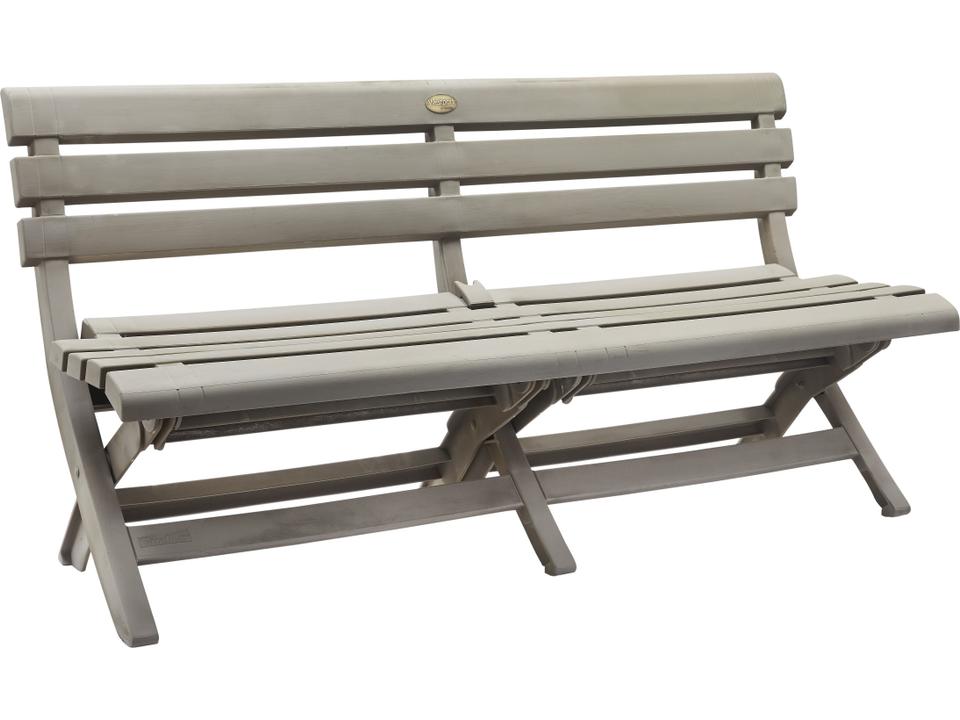 Westport 3-Seat Folding Bench in French Taupe Mineral Polymer