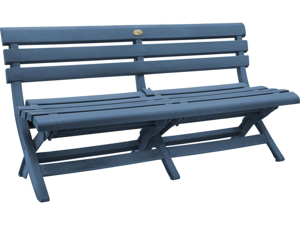 Westport 3-Seat Folding Outdoor Bench in Barn Blue Mineral Polymer Composite
