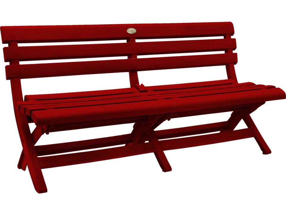 Westport 3-Person Folding Outdoor Bench in Barn Red