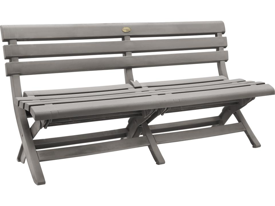 Westport 3-Person Folding Outdoor Bench in Barn Gray Resin