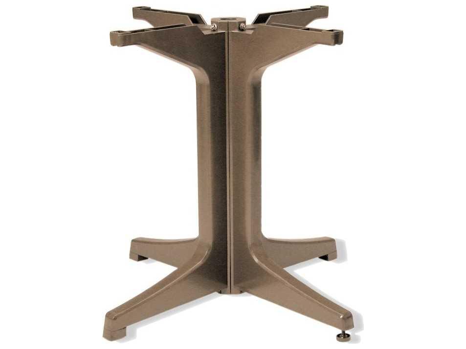 Alpha Resin Large Pedestal Table Base in Taupe