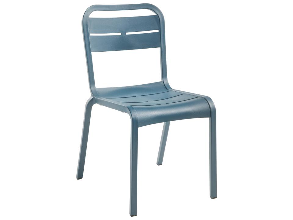 Cannes Resin Mineral Blue Stacking Outdoor Dining Side Chair