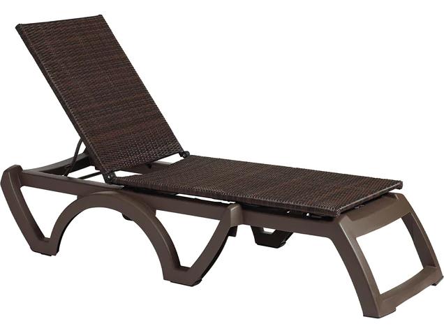 Java Resin Wicker Bronze Adjustable Outdoor Patio Chaise Lounge in Bronze