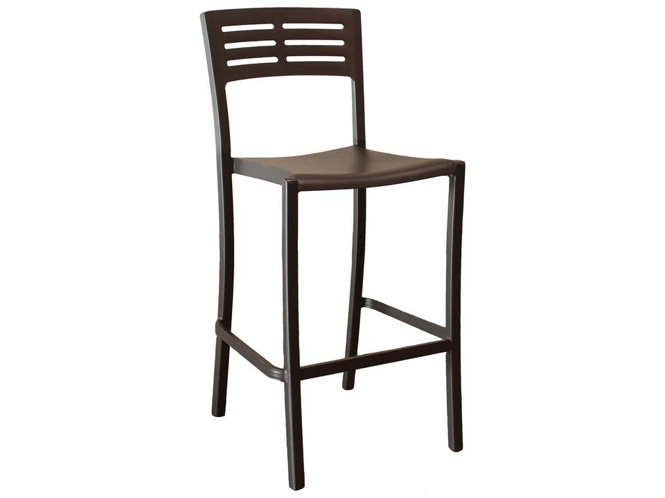 Vogue Aluminum Black Stacking Armless Outdoor Patio Bar Stool