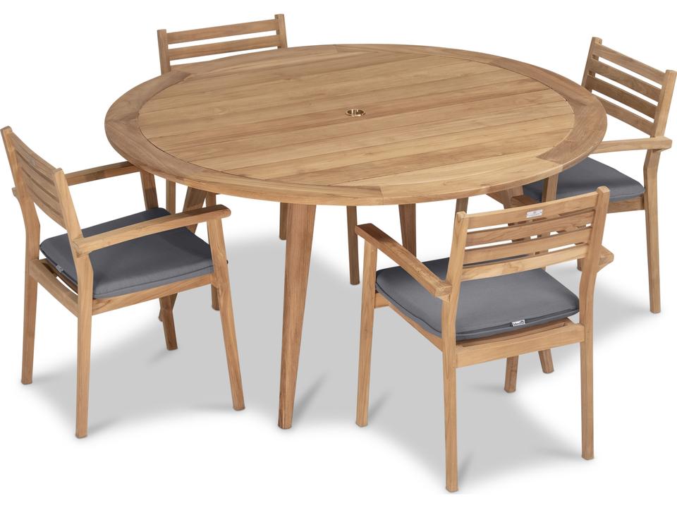 Sylvan Teak 5 Piece Outdoor Patio Dining Set