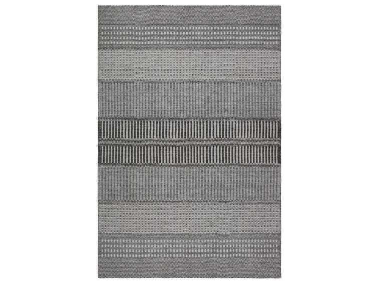 Kilim Casablanca Geometric Area Rug in Silver Grey