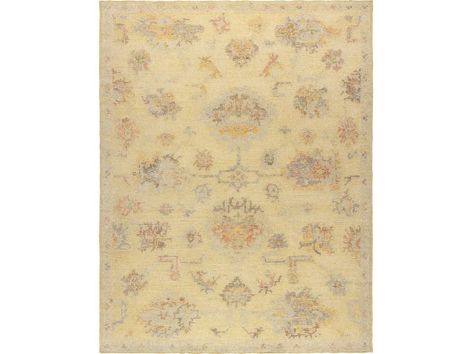 Lola Hand-Knotted Wool and Viscose Area Rug in Lemon