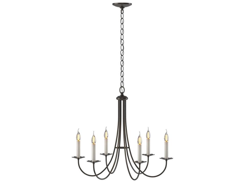 Simple Sweep 6 Light Chandelier Hand-Forged