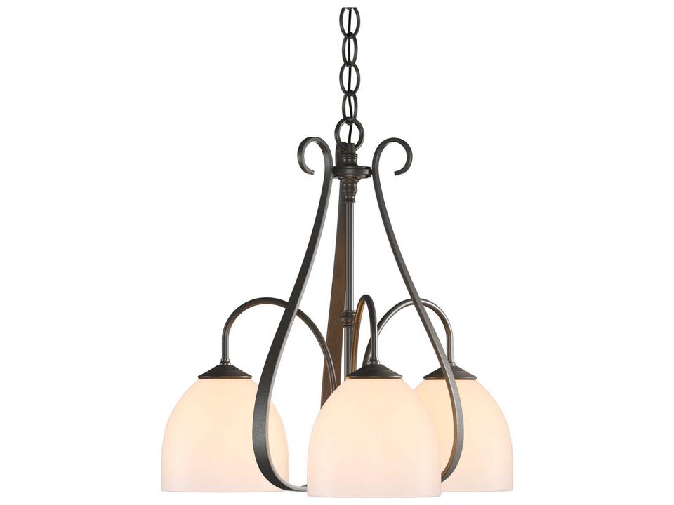 Sweeping Taper 3 Arm Chandelier Hand-Forged