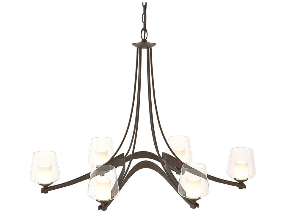 Ribbon Oval Chandelier With Six Arms