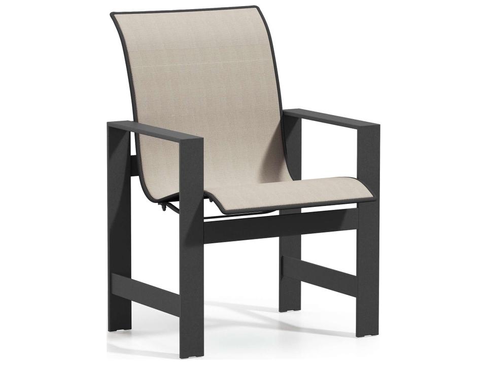 Grace Sling Aluminum Low Back Dining Arm Chair