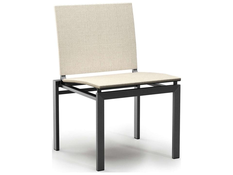 Allure Sling Armless Stacking Dining Side Chair with Aluminum Frame