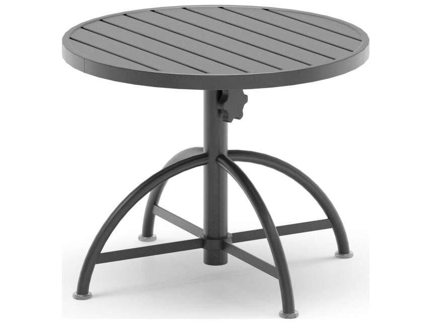 Latitude Aluminum 30" Round Adjustable End Table