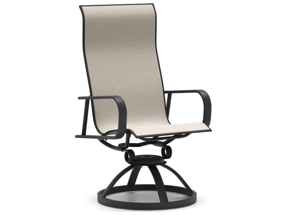 Kashton Sling Aluminum High Back Swivel Rocker Dining Chair