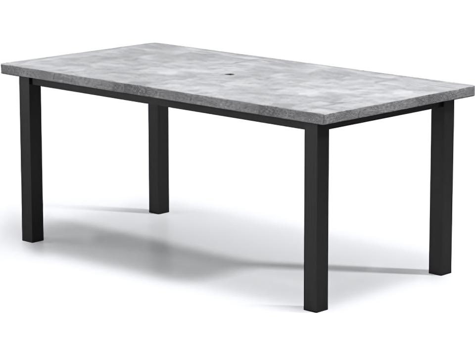 Concrete Natural Series 84" x 42" Rectangular Balcony Table in Post Base