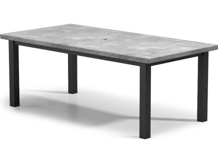 Concrete Aluminum Rectangular Cafe Table with Umbrella Hole