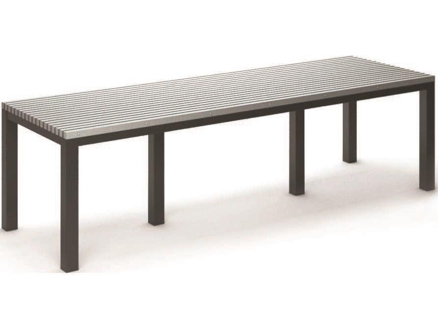 Eden 110-Inch Rectangular Aluminum Dining Table with HDPE Top
