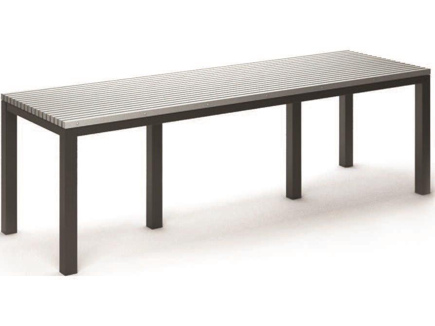 Eden 60-Inch Rectangular Aluminum Counter Table with Recycled HDPE Top
